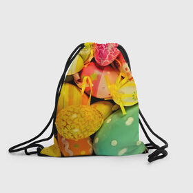 Рюкзак-мешок 3D с принтом Пасхальные яйца в Белгороде, 100% полиэстер | плотность ткани — 200 г/м2, размер — 35 х 45 см; лямки — толстые шнурки, застежка на шнуровке, без карманов и подкладки | 