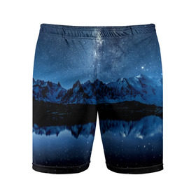Мужские шорты 3D спортивные с принтом Млечный путь в Белгороде,  |  | ночной | пейзаж | синий