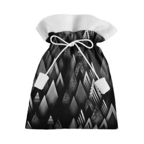 Подарочный 3D мешок с принтом Ёлочки в Белгороде, 100% полиэстер | Размер: 29*39 см | геометрия | серый | треугольник | черный