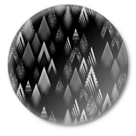 Значок с принтом Ёлочки в Белгороде,  металл | круглая форма, металлическая застежка в виде булавки | Тематика изображения на принте: геометрия | серый | треугольник | черный