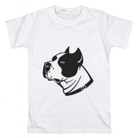 Мужская футболка хлопок с принтом Голова собаки в Белгороде, 100% хлопок | прямой крой, круглый вырез горловины, длина до линии бедер, слегка спущенное плечо. | 