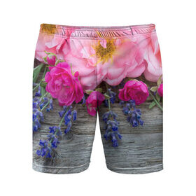 Мужские шорты 3D спортивные с принтом Весенний аромат в Белгороде,  |  | желтый | красный | любовь | новинки | подарок | розы | сердце | текстура | тюльпаны | цветы