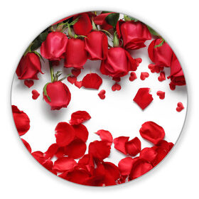 Коврик круглый с принтом Сильные чуства в Белгороде, резина и полиэстер | круглая форма, изображение наносится на всю лицевую часть | желтый | красный | любовь | новинки | подарок | розы | сердце | текстура | тюльпаны | цветы