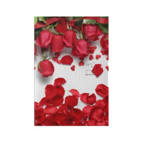 Обложка для паспорта матовая кожа с принтом Сильные чуства в Белгороде, натуральная матовая кожа | размер 19,3 х 13,7 см; прозрачные пластиковые крепления | желтый | красный | любовь | новинки | подарок | розы | сердце | текстура | тюльпаны | цветы