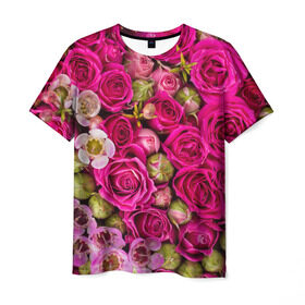 Мужская футболка 3D с принтом Пылания страсти в Белгороде, 100% полиэфир | прямой крой, круглый вырез горловины, длина до линии бедер | желтый | красный | любовь | новинки | подарок | розы | сердце | текстура | тюльпаны | цветы