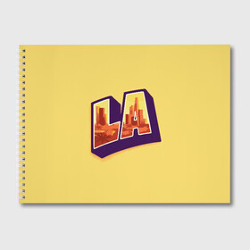 Альбом для рисования с принтом Лос-Анджелес в Белгороде, 100% бумага
 | матовая бумага, плотность 200 мг. | california | los angeles | usa | америка | калифорния | лос анджелес | сша