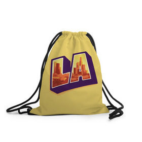 Рюкзак-мешок 3D с принтом Лос-Анджелес в Белгороде, 100% полиэстер | плотность ткани — 200 г/м2, размер — 35 х 45 см; лямки — толстые шнурки, застежка на шнуровке, без карманов и подкладки | california | los angeles | usa | америка | калифорния | лос анджелес | сша