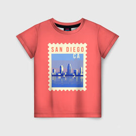 Детская футболка 3D с принтом Сан Диего в Белгороде, 100% гипоаллергенный полиэфир | прямой крой, круглый вырез горловины, длина до линии бедер, чуть спущенное плечо, ткань немного тянется | california | san diego | америка | калифорния | сан диего | сша