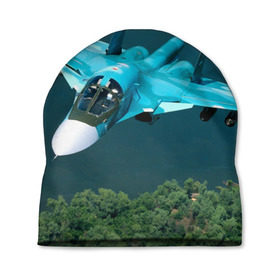 Шапка 3D с принтом Су 34 в Белгороде, 100% полиэстер | универсальный размер, печать по всей поверхности изделия | самолет