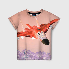 Детская футболка 3D с принтом Су 34 абстракция в Белгороде, 100% гипоаллергенный полиэфир | прямой крой, круглый вырез горловины, длина до линии бедер, чуть спущенное плечо, ткань немного тянется | самолет
