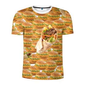 Мужская футболка 3D спортивная с принтом Best food ever в Белгороде, 100% полиэстер с улучшенными характеристиками | приталенный силуэт, круглая горловина, широкие плечи, сужается к линии бедра | burger | fast food | бургер | донер | фастфуд | шава | шаурма