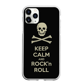 Чехол для iPhone 11 Pro Max матовый с принтом Keep Calm and ROCK в Белгороде, Силикон |  | music | rock | rock and roll | музыка | рок