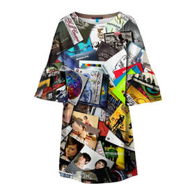 Детское платье 3D с принтом Albums в Белгороде, 100% полиэстер | прямой силуэт, чуть расширенный к низу. Круглая горловина, на рукавах — воланы | music | rock | rock and roll | музыка | рок