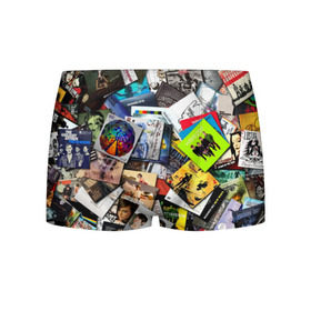 Мужские трусы 3D с принтом Albums в Белгороде, 50% хлопок, 50% полиэстер | классическая посадка, на поясе мягкая тканевая резинка | Тематика изображения на принте: music | rock | rock and roll | музыка | рок