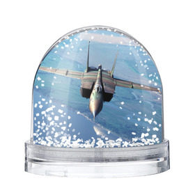 Снежный шар с принтом МиГ-31 в Белгороде, Пластик | Изображение внутри шара печатается на глянцевой фотобумаге с двух сторон | самолет