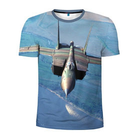Мужская футболка 3D спортивная с принтом МиГ-31 в Белгороде, 100% полиэстер с улучшенными характеристиками | приталенный силуэт, круглая горловина, широкие плечи, сужается к линии бедра | Тематика изображения на принте: самолет