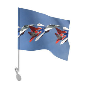 Флаг для автомобиля с принтом Стрижи в Белгороде, 100% полиэстер | Размер: 30*21 см | самолет