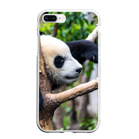 Чехол для iPhone 7Plus/8 Plus матовый с принтом Бамбуковый медведь в Белгороде, Силикон | Область печати: задняя сторона чехла, без боковых панелей | бамбук | животное | медведь