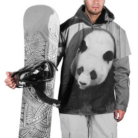 Накидка на куртку 3D с принтом Панды чб фото в Белгороде, 100% полиэстер |  | бамбук | животное | медведь