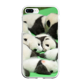 Чехол для iPhone 7Plus/8 Plus матовый с принтом Новорожденные панды в Белгороде, Силикон | Область печати: задняя сторона чехла, без боковых панелей | Тематика изображения на принте: бамбук | животное | медведь