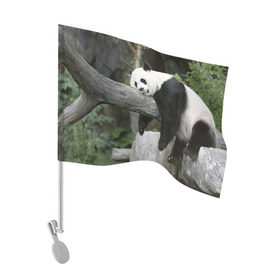 Флаг для автомобиля с принтом Большая уставшая панда в Белгороде, 100% полиэстер | Размер: 30*21 см | бамбук | животное | медведь