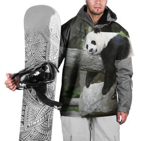 Накидка на куртку 3D с принтом Большая уставшая панда в Белгороде, 100% полиэстер |  | Тематика изображения на принте: бамбук | животное | медведь