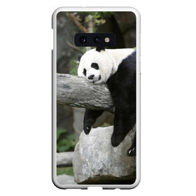 Чехол для Samsung S10E с принтом Большая уставшая панда в Белгороде, Силикон | Область печати: задняя сторона чехла, без боковых панелей | бамбук | животное | медведь
