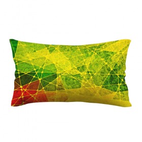 Подушка 3D антистресс с принтом Particles в Белгороде, наволочка — 100% полиэстер, наполнитель — вспененный полистирол | состоит из подушки и наволочки на молнии | желтый | зеленый | потертый | треугольники | яркий