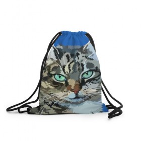 Рюкзак-мешок 3D с принтом Котэ в Белгороде, 100% полиэстер | плотность ткани — 200 г/м2, размер — 35 х 45 см; лямки — толстые шнурки, застежка на шнуровке, без карманов и подкладки | cat | взгляд | глаза | животные | киска | кот | котёнок | кошка