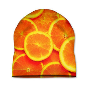 Шапка 3D с принтом Сочные апельсины в Белгороде, 100% полиэстер | универсальный размер, печать по всей поверхности изделия | апельсин | летние | сочные | цитрус | яркие