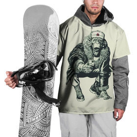 Накидка на куртку 3D с принтом Обезьяна с пистолетом в Белгороде, 100% полиэстер |  | звезда | пистолет | шапка | шимпанзе
