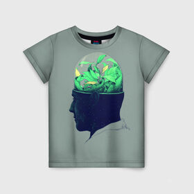 Детская футболка 3D с принтом Голова горшок в Белгороде, 100% гипоаллергенный полиэфир | прямой крой, круглый вырез горловины, длина до линии бедер, чуть спущенное плечо, ткань немного тянется | голова | горшок | колба | стекло | цветок | человек