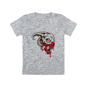 Детская футболка хлопок с принтом Монстр в Белгороде, 100% хлопок | круглый вырез горловины, полуприлегающий силуэт, длина до линии бедер | дьявол | козел | кровь | монстр
