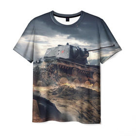 Мужская футболка 3D с принтом Танк в Белгороде, 100% полиэфир | прямой крой, круглый вырез горловины, длина до линии бедер | 9 мая | день победы | оружие | советский танк | танк | танковые войска
