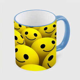 Кружка 3D с принтом Счастливые смайлики в Белгороде, керамика | ёмкость 330 мл | no problems | smile | без проблем | весёлый | довольный | оптимизм | позитив | позитивный | радость | смайлики | смех | счастливый | счастье | улыбаться | улыбка | хорошее настроение