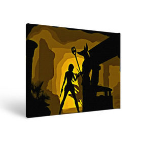 Холст прямоугольный с принтом Tomb Raider в Белгороде, 100% ПВХ |  | Тематика изображения на принте: желтый | лара крофт | черный