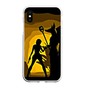 Чехол для iPhone XS Max матовый с принтом Tomb Raider в Белгороде, Силикон | Область печати: задняя сторона чехла, без боковых панелей | желтый | лара крофт | черный