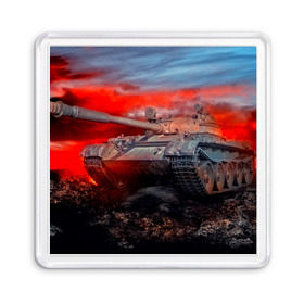 Магнит 55*55 с принтом Tank в Белгороде, Пластик | Размер: 65*65 мм; Размер печати: 55*55 мм | 3d | 9 мая | война | огонь | победа | танк | танкист | техника