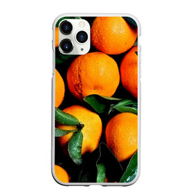 Чехол для iPhone 11 Pro Max матовый с принтом Мандаринчики в Белгороде, Силикон |  | Тематика изображения на принте: зелень | оранжевый | цитрус | яркий