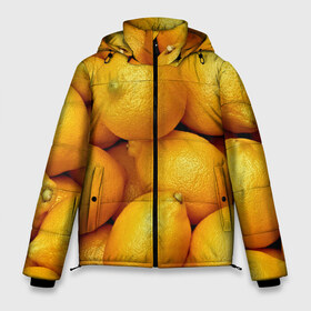 Мужская зимняя куртка 3D с принтом Лимончики в Белгороде, верх — 100% полиэстер; подкладка — 100% полиэстер; утеплитель — 100% полиэстер | длина ниже бедра, свободный силуэт Оверсайз. Есть воротник-стойка, отстегивающийся капюшон и ветрозащитная планка. 

Боковые карманы с листочкой на кнопках и внутренний карман на молнии. | Тематика изображения на принте: 3d | витамин | еда | желтый | лето | лимон | много | пища | прикольные | сочные | фрукты | цитрус | яркие