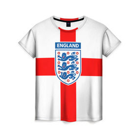 Женская футболка 3D с принтом Сборная Англии в Белгороде, 100% полиэфир ( синтетическое хлопкоподобное полотно) | прямой крой, круглый вырез горловины, длина до линии бедер | англия | игра | лондон | сборная | футбол