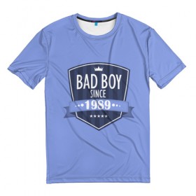 Мужская футболка 3D с принтом Плохой мальчик с 1989 в Белгороде, 100% полиэфир | прямой крой, круглый вырез горловины, длина до линии бедер | 