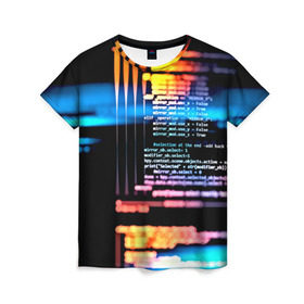 Женская футболка 3D с принтом Programming в Белгороде, 100% полиэфир ( синтетическое хлопкоподобное полотно) | прямой крой, круглый вырез горловины, длина до линии бедер | 3d | codding | coding | computer | programing | админам | информатика | программа | программистам | программный код