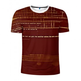 Мужская футболка 3D спортивная с принтом Программный код в Белгороде, 100% полиэстер с улучшенными характеристиками | приталенный силуэт, круглая горловина, широкие плечи, сужается к линии бедра | кибер | код | коричневый | прога