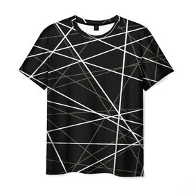 Мужская футболка 3D с принтом geometry texture в Белгороде, 100% полиэфир | прямой крой, круглый вырез горловины, длина до линии бедер | геометрия | грани | изгиб | линии | полигоны | полосы | текстура