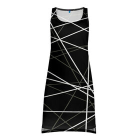 Платье-майка 3D с принтом geometry texture в Белгороде, 100% полиэстер | полуприлегающий силуэт, широкие бретели, круглый вырез горловины, удлиненный подол сзади. | геометрия | грани | изгиб | линии | полигоны | полосы | текстура