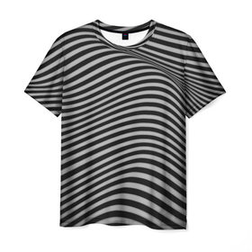 Мужская футболка 3D с принтом Оптический узор в Белгороде, 100% полиэфир | прямой крой, круглый вырез горловины, длина до линии бедер | 
