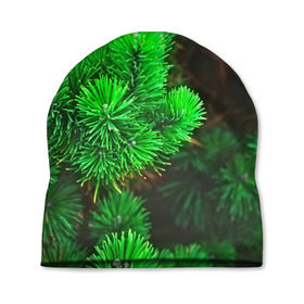 Шапка 3D с принтом Зелёная ель в Белгороде, 100% полиэстер | универсальный размер, печать по всей поверхности изделия | 3d | ёлка | ель | зелёный | лес | новый год | праздник | природа | текстура | фон