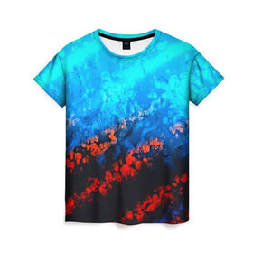 Женская футболка 3D с принтом Still waiting neon в Белгороде, 100% полиэфир ( синтетическое хлопкоподобное полотно) | прямой крой, круглый вырез горловины, длина до линии бедер | Тематика изображения на принте: полосы | разводы | разноцветные | узоры | яркие
