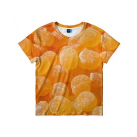 Детская футболка 3D с принтом Апельсиновый мармелад в Белгороде, 100% гипоаллергенный полиэфир | прямой крой, круглый вырез горловины, длина до линии бедер, чуть спущенное плечо, ткань немного тянется | 
